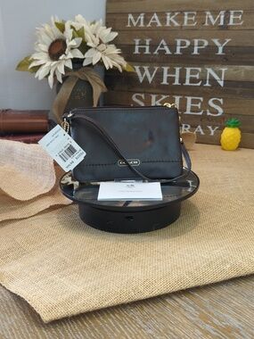 Coach Mahogany Leather Wristlet